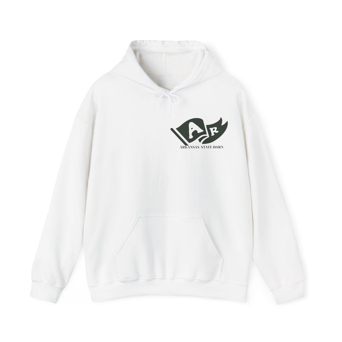 Arkansas State Born and Raised Unisex Hoodie - Natural State Pride Design