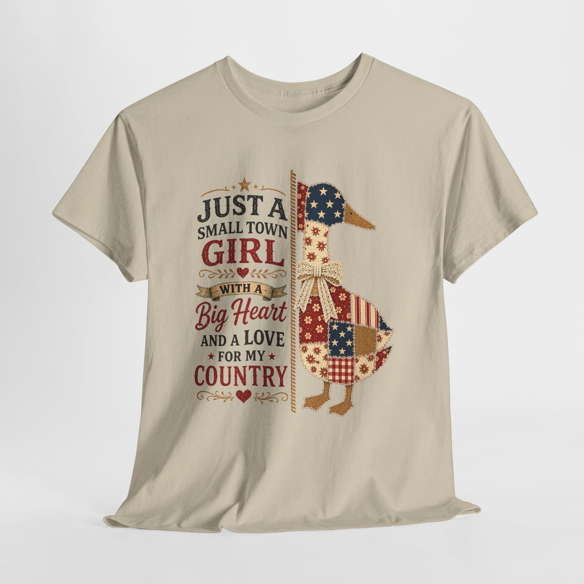 Just a Small Town Girl with a Big Heart Country Duck T-Shirt