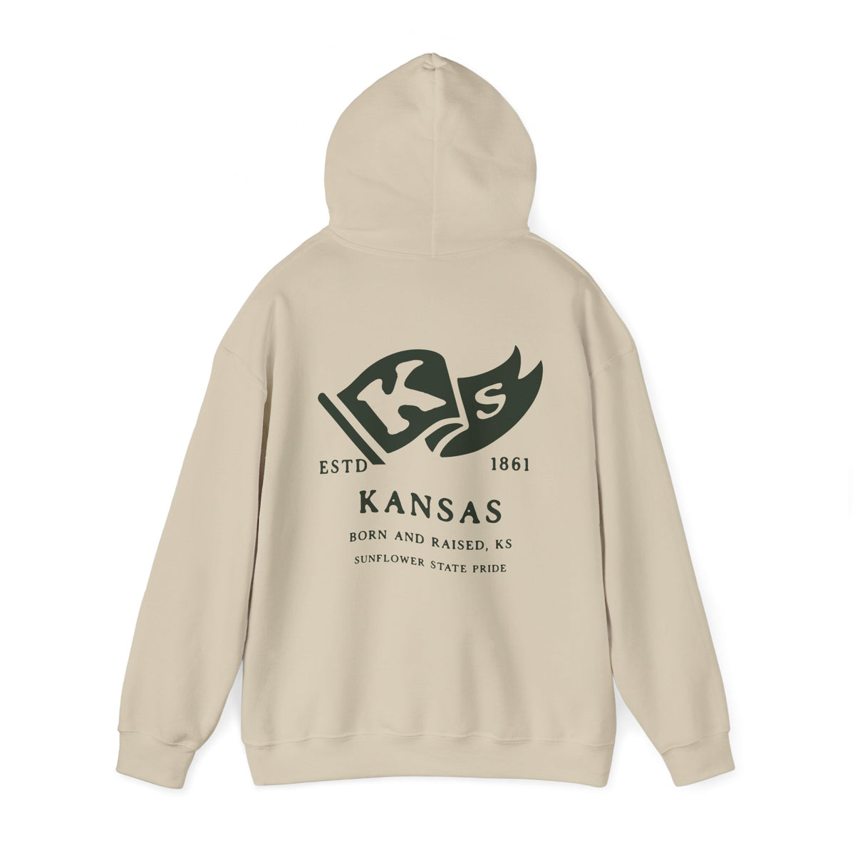 Kansas State Born and Raised Unisex Hoodie - Sunflower State Pride Design