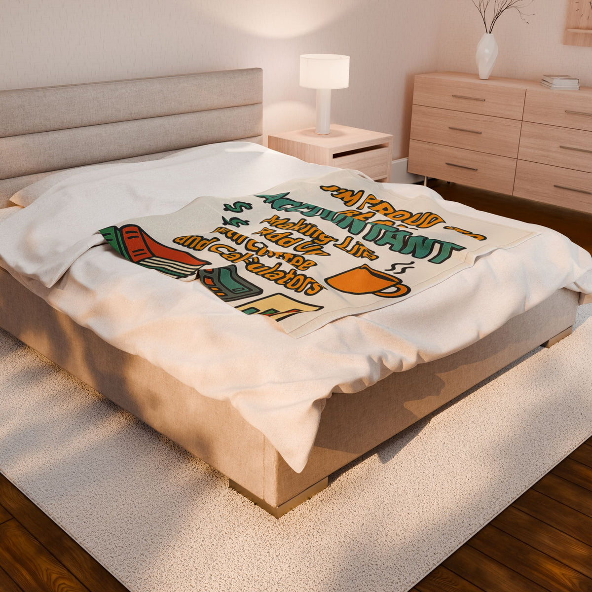 I’m Proud to Be an Accountant Blanket – Coffee & Calculator Cozy Gift Throw