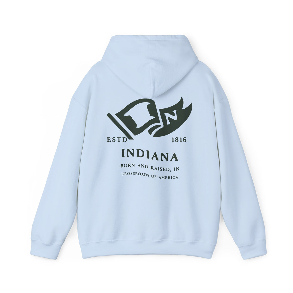 Indiana State Born and Raised Unisex Hoodie - Hoosier State Pride Design