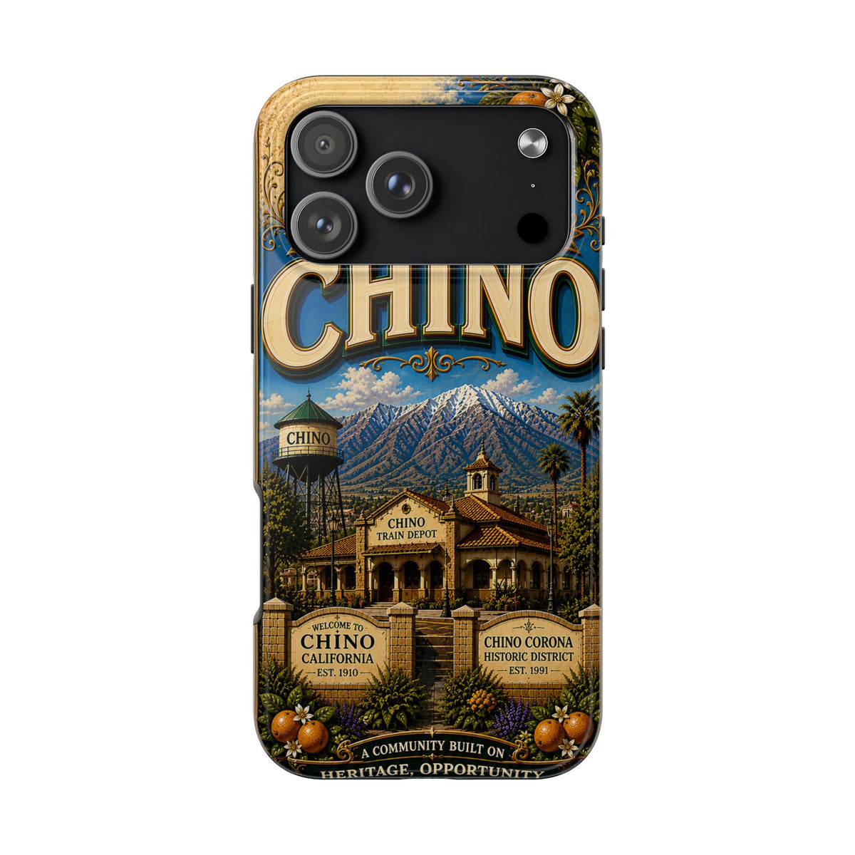 Chino Vintage Travel Phone Case — Retro California Cityscape Tough Case