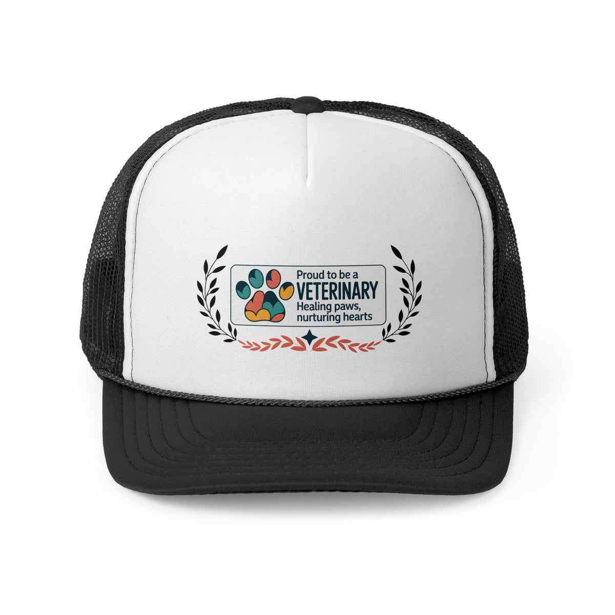 Veterinary Trucker Hat – Proud to Be a Veterinary | Healing Paws, Nurturing Hearts | Vet Tech & Animal Care Professional Gift Cap