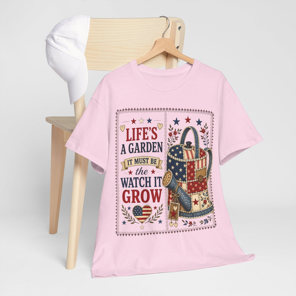 Garden Tote Tee - "Life's a Garden, Watch It Grow" Floral Watering Can T-Shirt