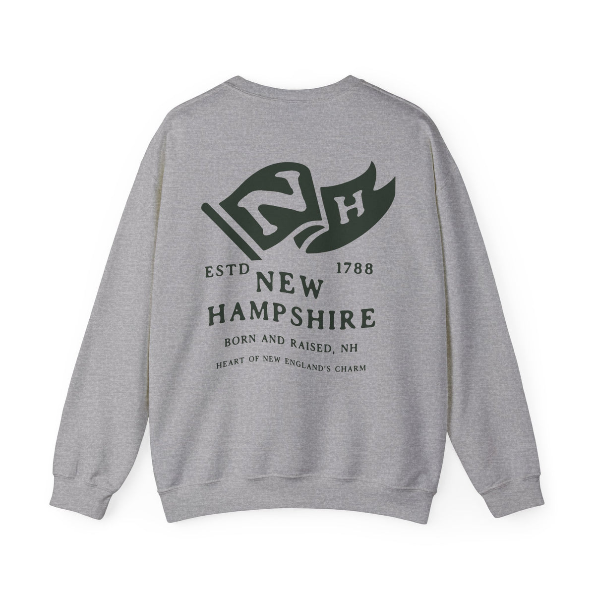 New Hampshire State Born and Raised Sweatshirt - Live Free or Die Pride Design