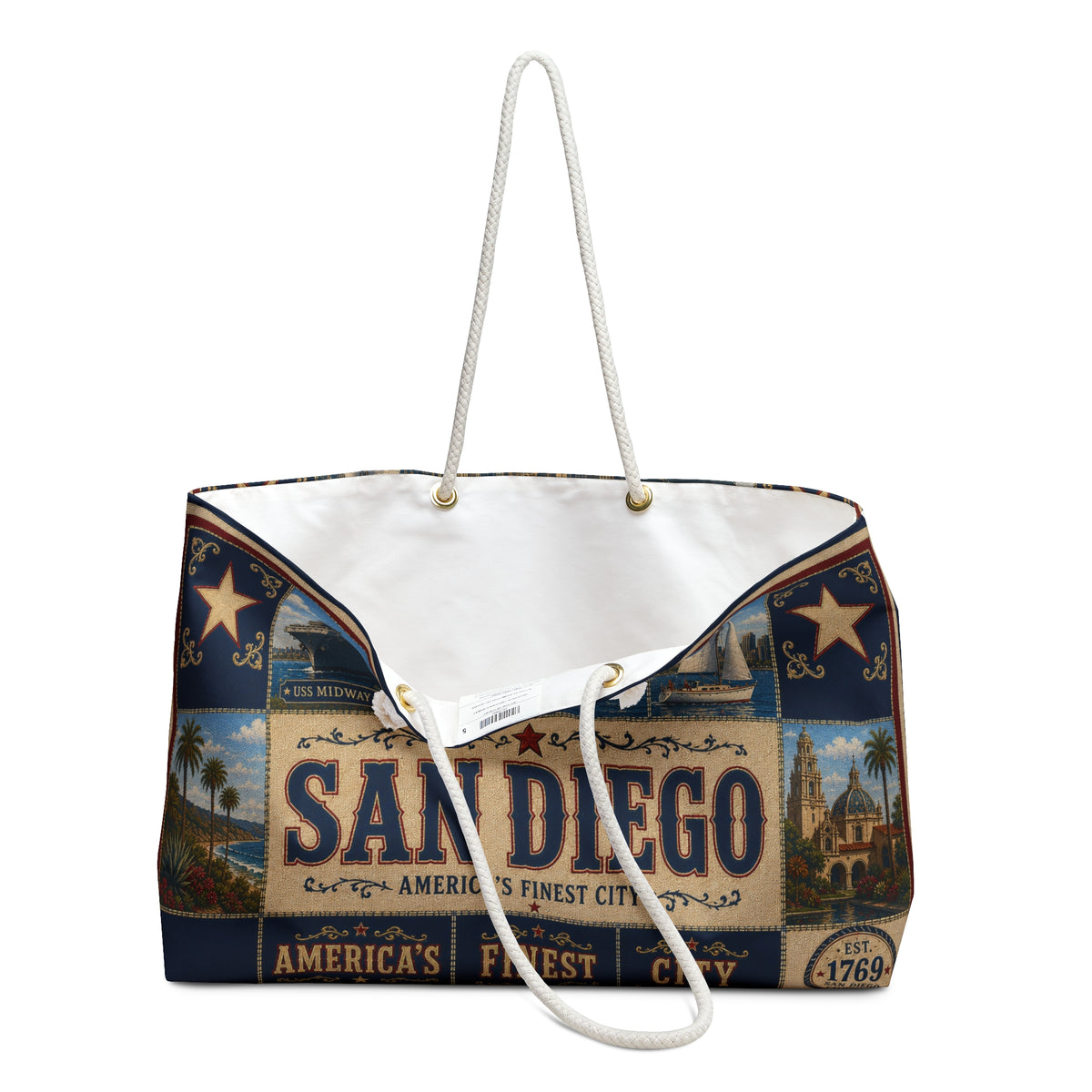 San Diego Vintage Collage Weekender Bag