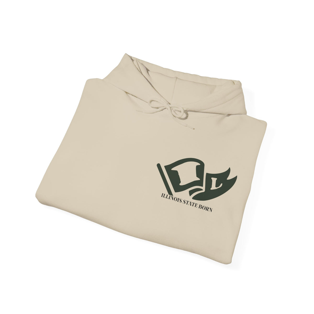 Illinois State Born and Raised Unisex Hoodie - Prairie State Pride Design