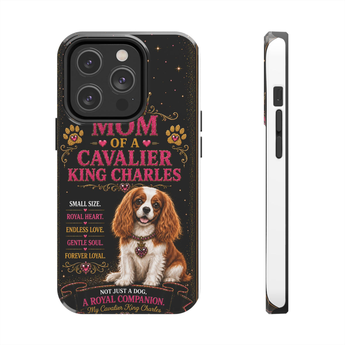 Mom of a Cavalier King Charles Glitter Phone Case A Royal Companion Vintage Dog Lover Gift Cover
