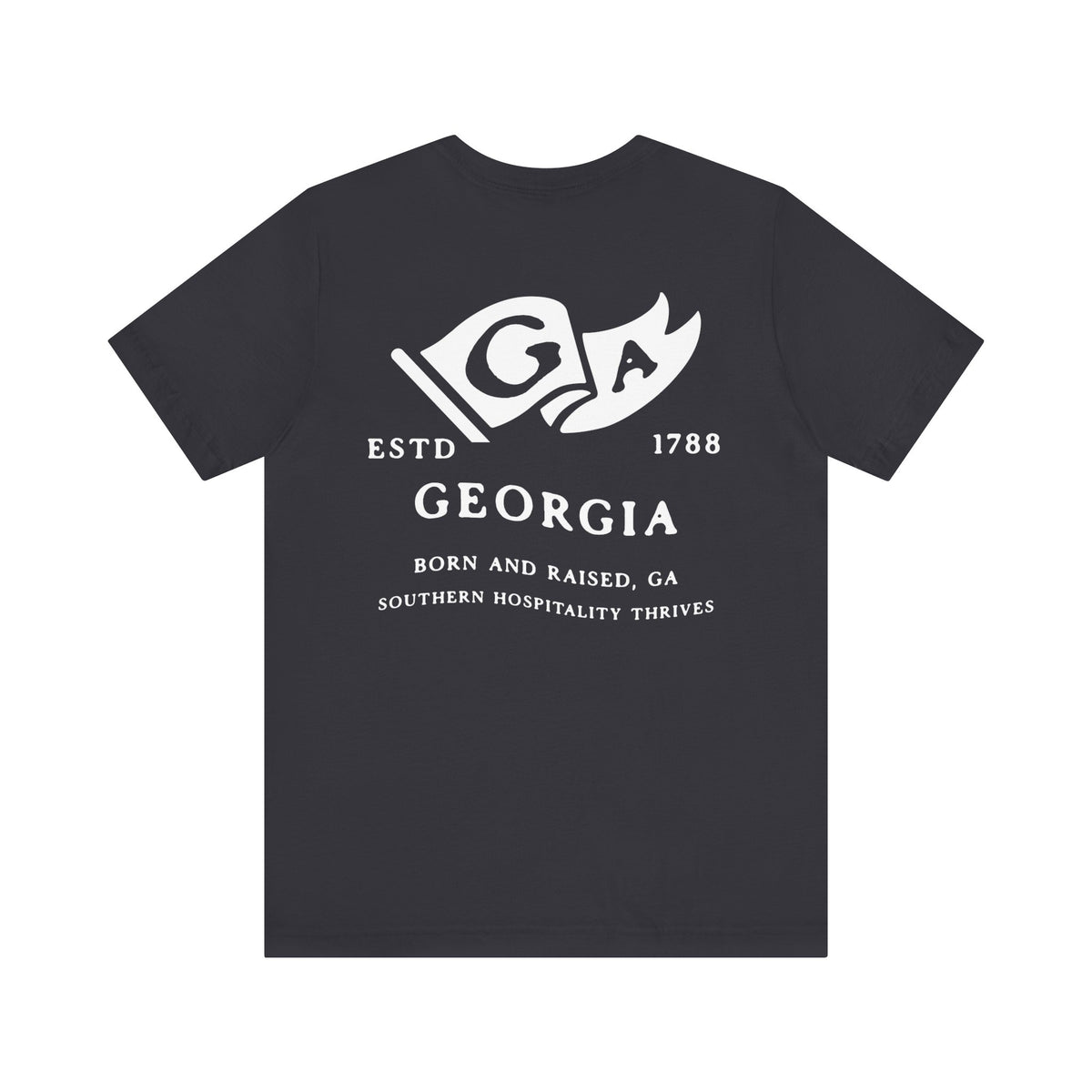 Georgia Born & Raised T-Shirt – Peach State Roots, Front & Back Design