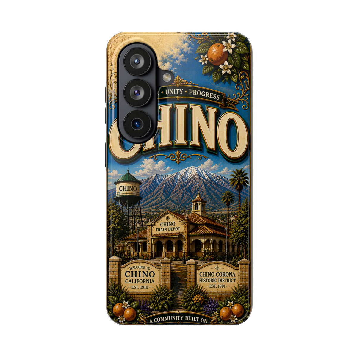 Chino Vintage Travel Phone Case — Retro California Cityscape Tough Case