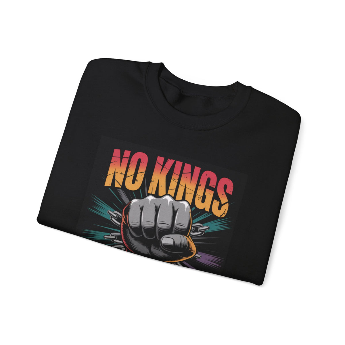 No Kings Parade” Sweatshirt – Upright Fist Graphic with Peaceful Protest Message, Unisex Statement Apparel for Justice