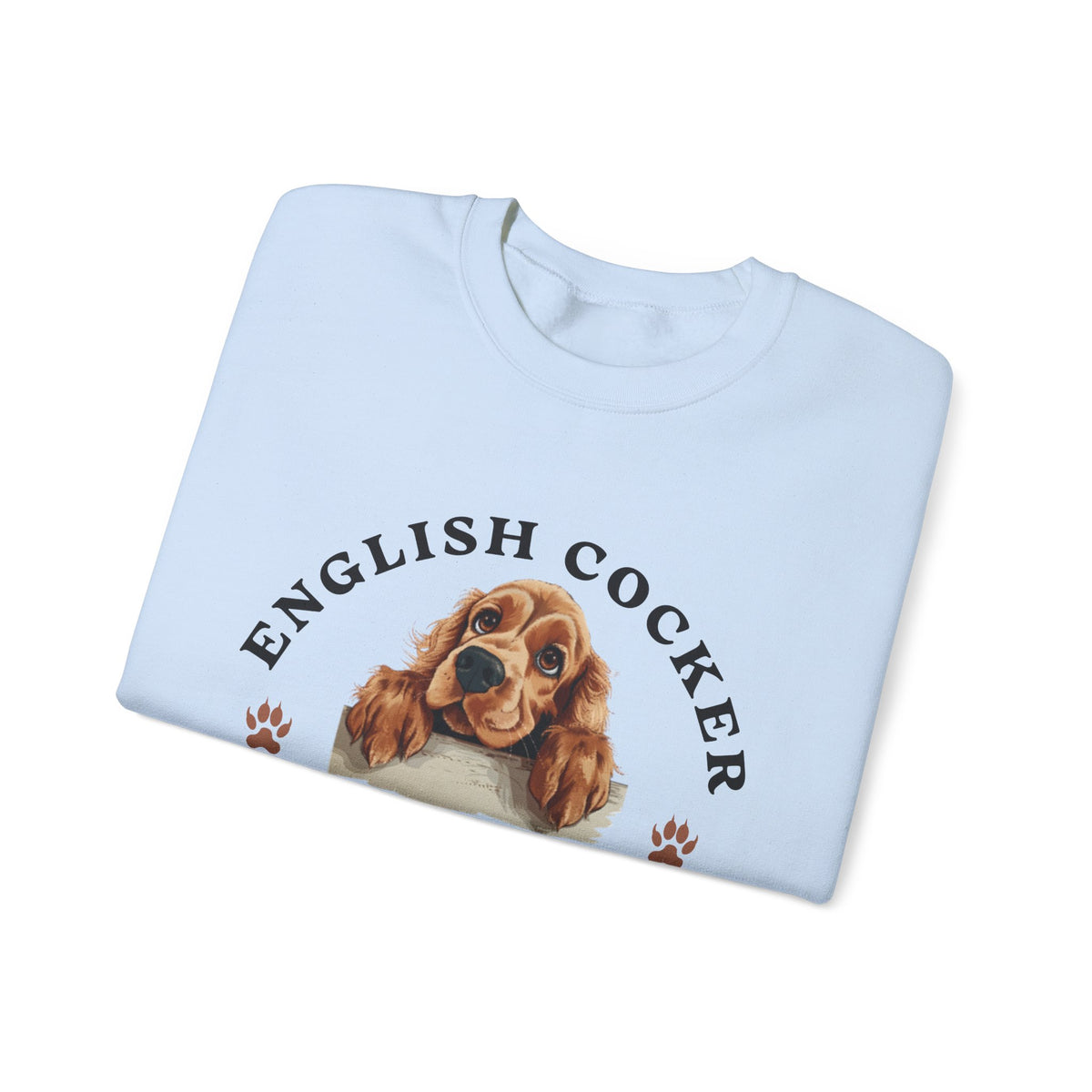 English Cocker Spaniel Sweatshirt – Gentle Grace & Cocker Embrace – Unisex Dog Lover Pullover