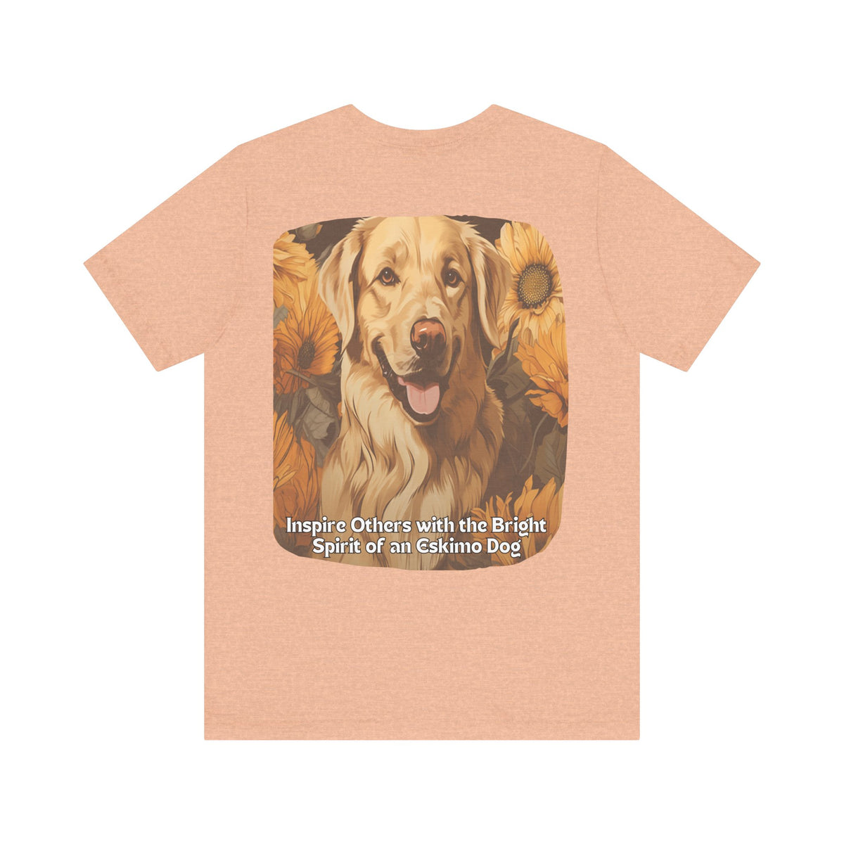 American Eskimo Sunflower Tee – 'Inspire with Bright Spirit' Front & Back Design