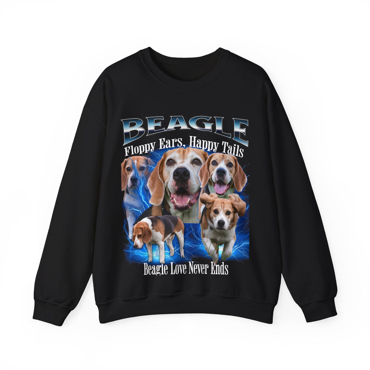 Beagle Bootleg Collage Sweatshirt – Floppy Ears, Happy Tails | Unisex Dog Lover Pullover
