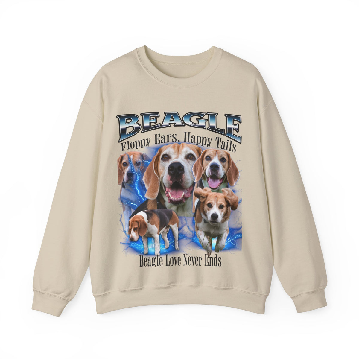 Beagle Bootleg Collage Sweatshirt – Floppy Ears, Happy Tails | Unisex Dog Lover Pullover
