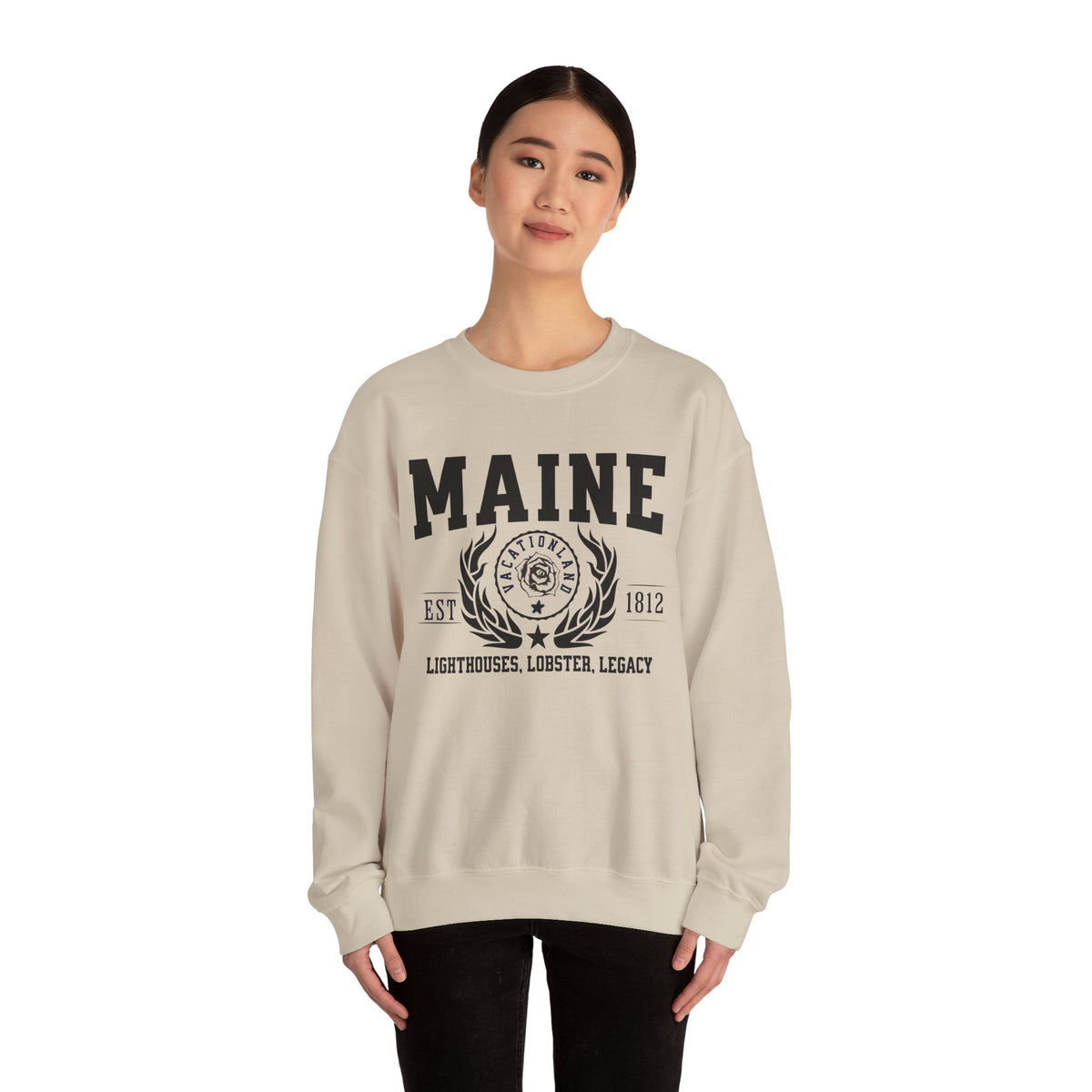 Maine State Legacy Sweatshirt – Lighthouses, Lobster, Legacy | Unisex Coastal New England Crewneck