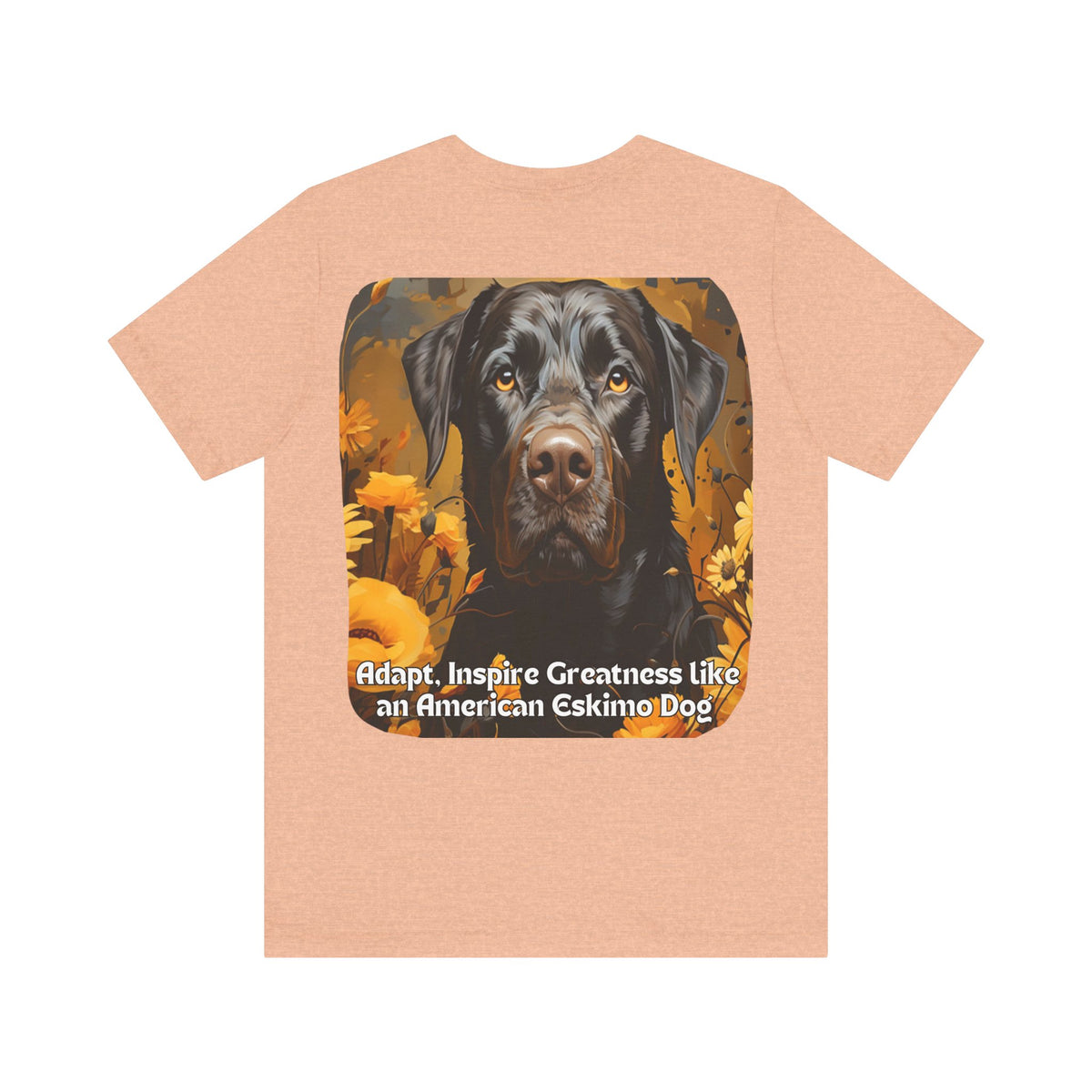 American Eskimo Dog Sunflower T-Shirt – 'Adapt, Inspire Greatness' Motivational Dog Lover Tee