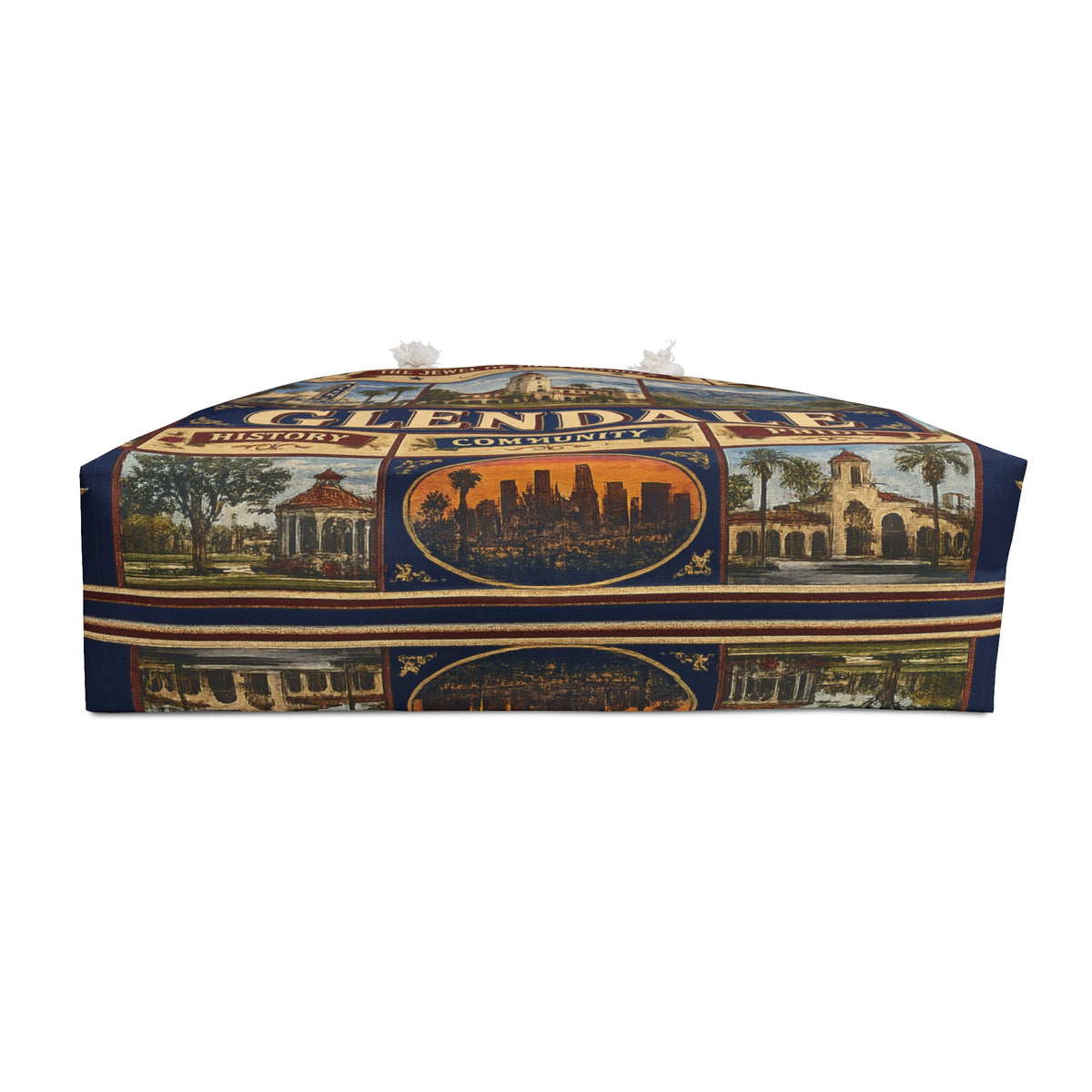 Glendale California Weekender Bag Jewel of the Foothills Faux Patchwork Travel Tote Alex Theatre Heritage Gift