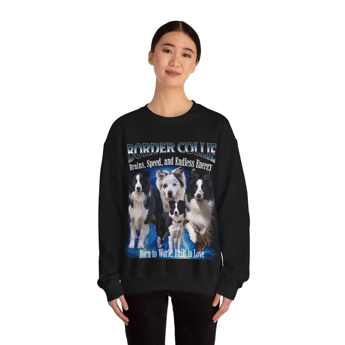 Copy of Border Collie Bootleg Collage Sweatshirt – Brains, Speed, and Endless Energy | Unisex Dog Lover Pullover