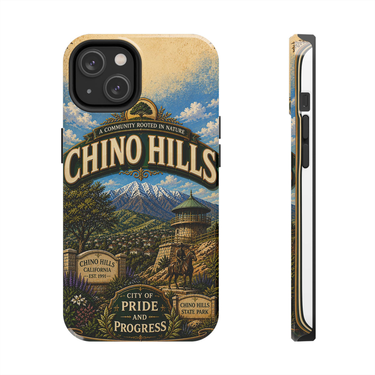 Chino Hills Vintage Travel Phone Case Mountain Vista Historic Landmark California City Pride Cover