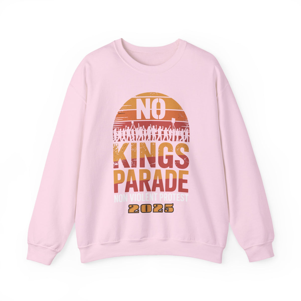 No Kings Parade” Retro Text Sweatshirt – Vintage-Inspired Peaceful Protest Message, Unisex Civil Rights Statement Apparel