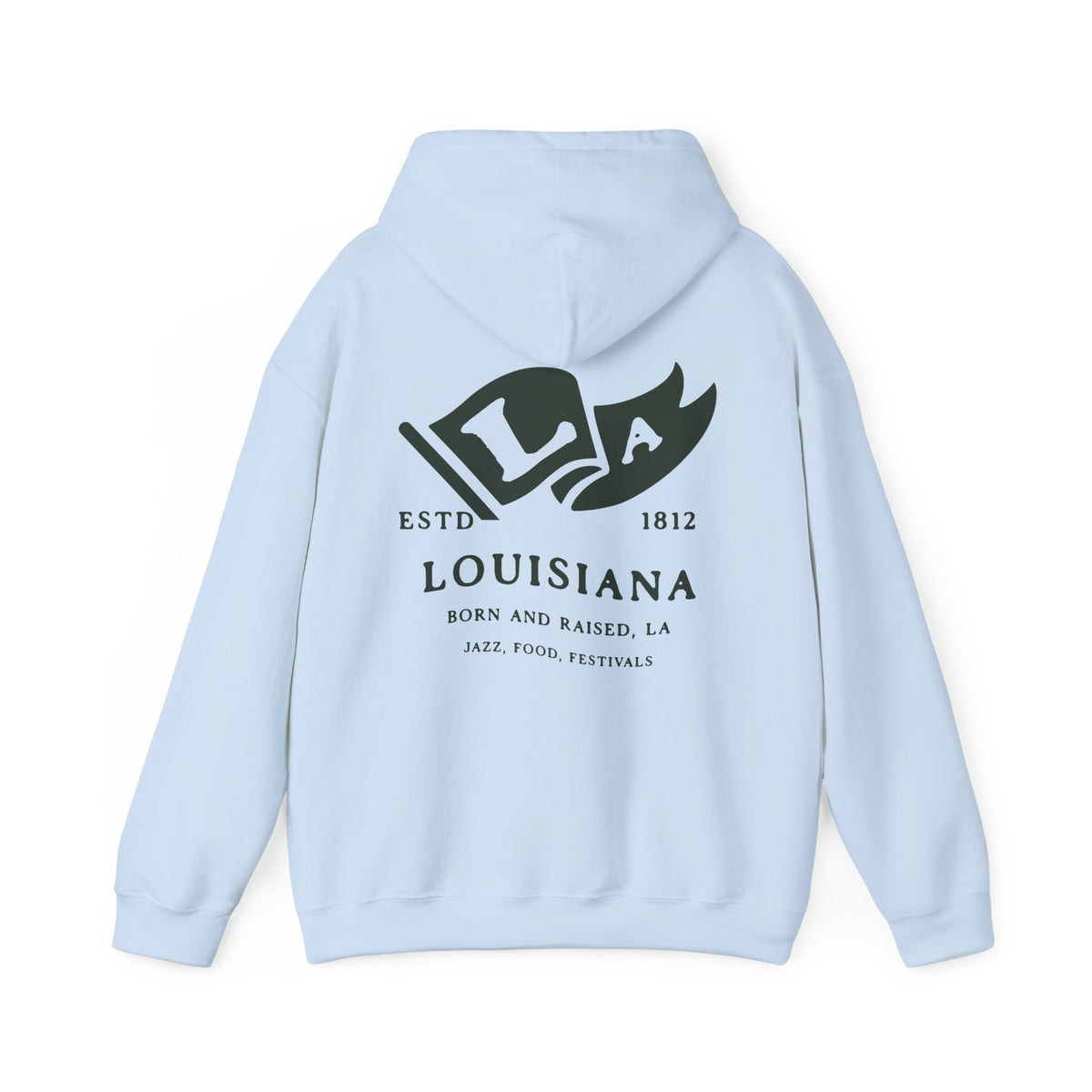 Louisiana State Born and Raised Unisex Hoodie - Pelican State Pride Design