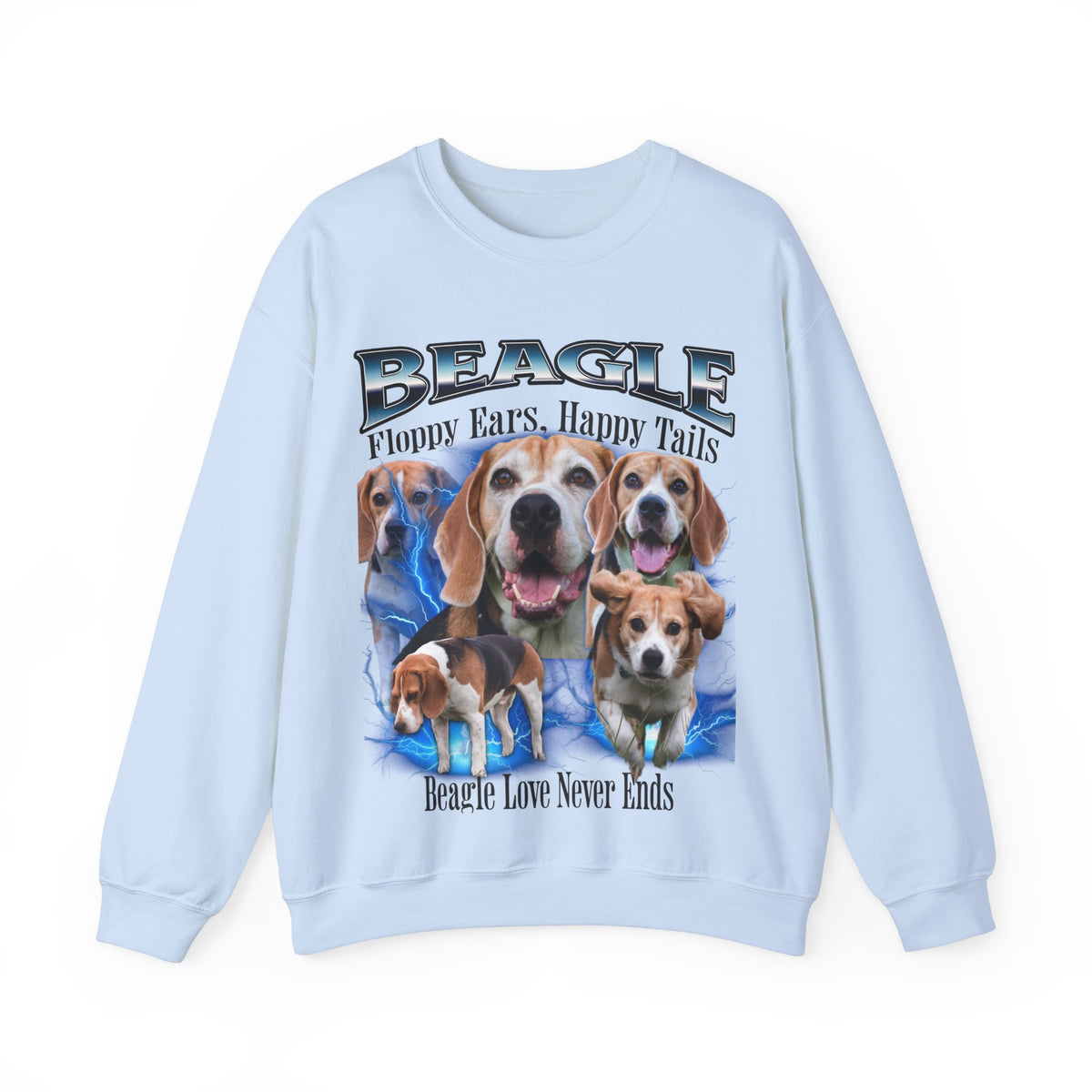 Beagle Bootleg Collage Sweatshirt – Floppy Ears, Happy Tails | Unisex Dog Lover Pullover