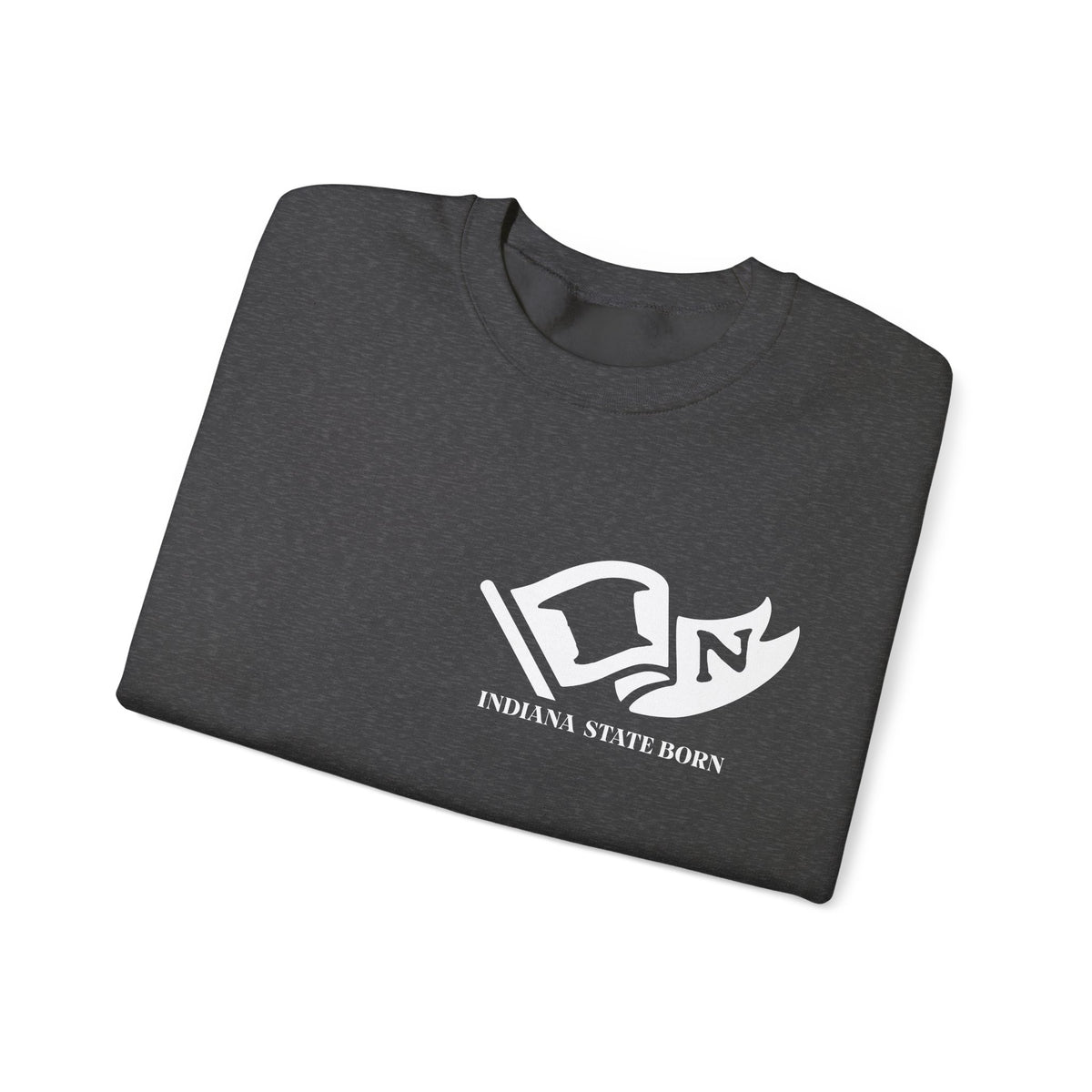 Indiana State Born and Raised Sweatshirt - Hoosier Pride Design