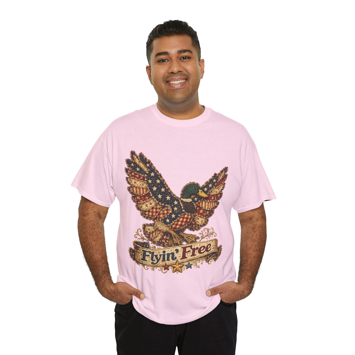 Flyin' Free Eagle T-Shirt — Patriotic Vintage Flag Graphic Tee