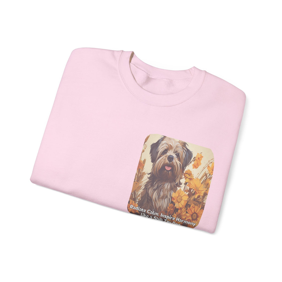 Copy of Shih Tzu Serenity Sweatshirt - 'Radiate Calm, Inspire Harmony' - Sunflower Dog Lover Hoodie (Front & Back Print)"