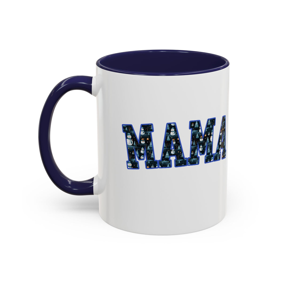 Christmas Snowman MAMA Letters Coffee Mug – 11oz & 15oz Accent Mug – Cute Holiday Gift for Moms