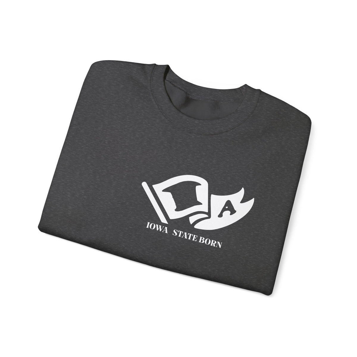 Iowa State Born and Raised Sweatshirt - Hawkeye State Pride Design