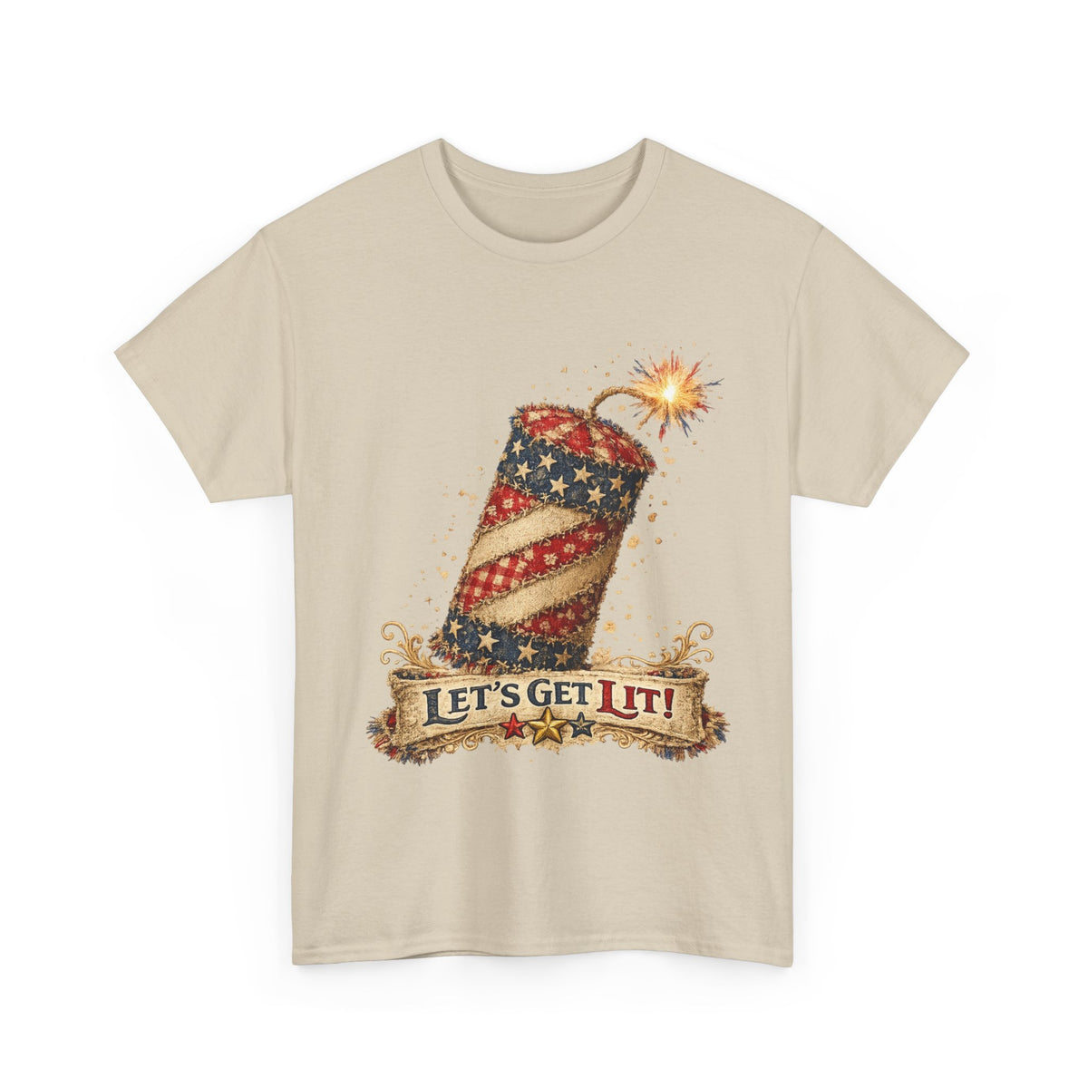 Firecracker Tee - "Let’s Get Lit!" Patriotic 4th of July Shirt