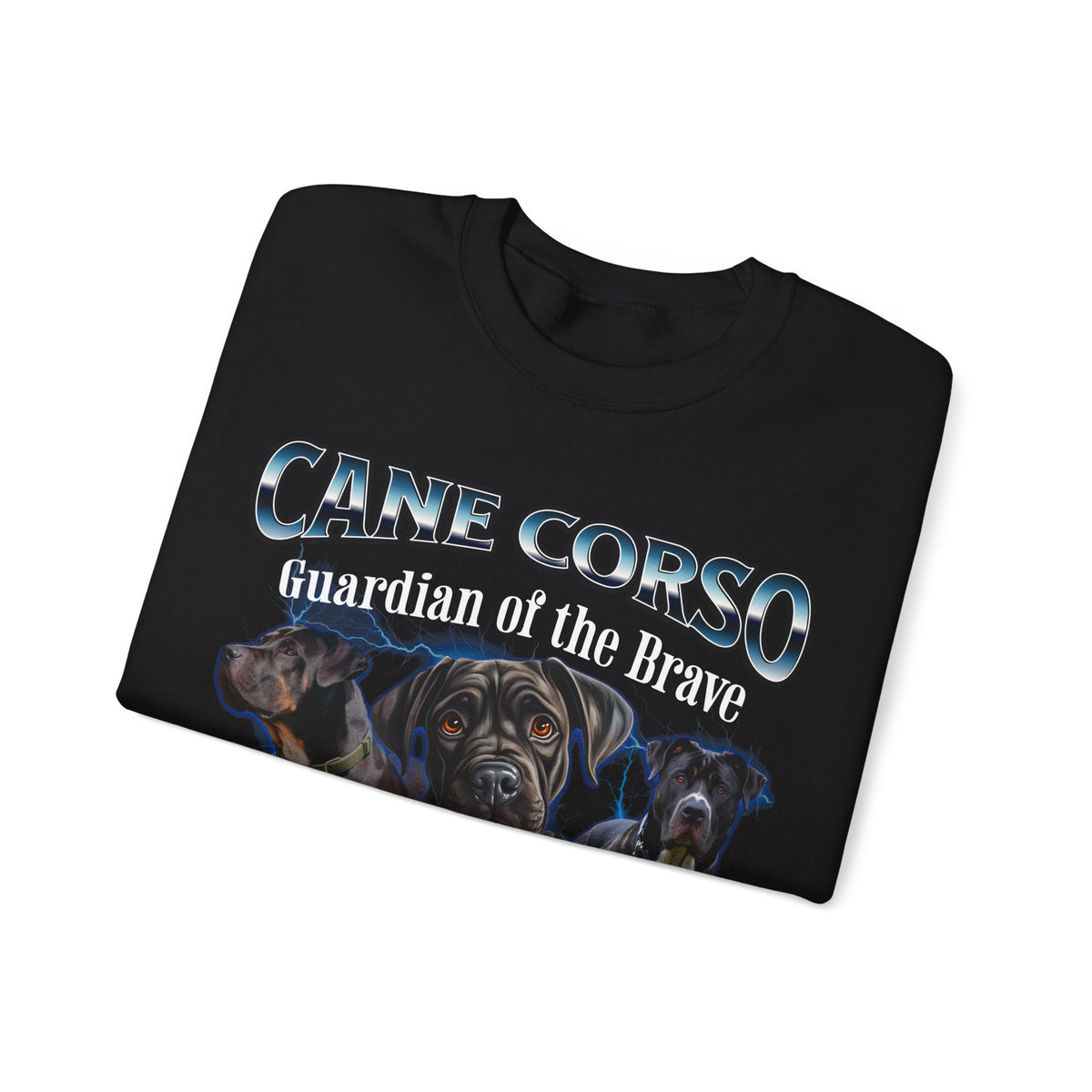 Cane Corso Bootleg Collage Sweatshirt – Guardian of the Brave | Unisex Dog Lover Pullover