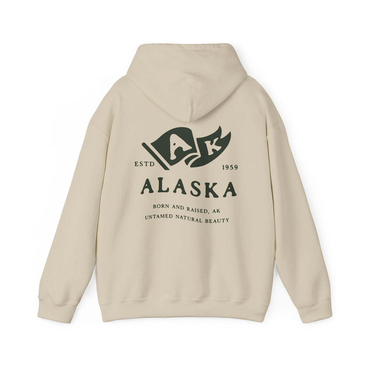 Alaska State Born and Raised Unisex Hoodie - The Last Frontier Pride Design