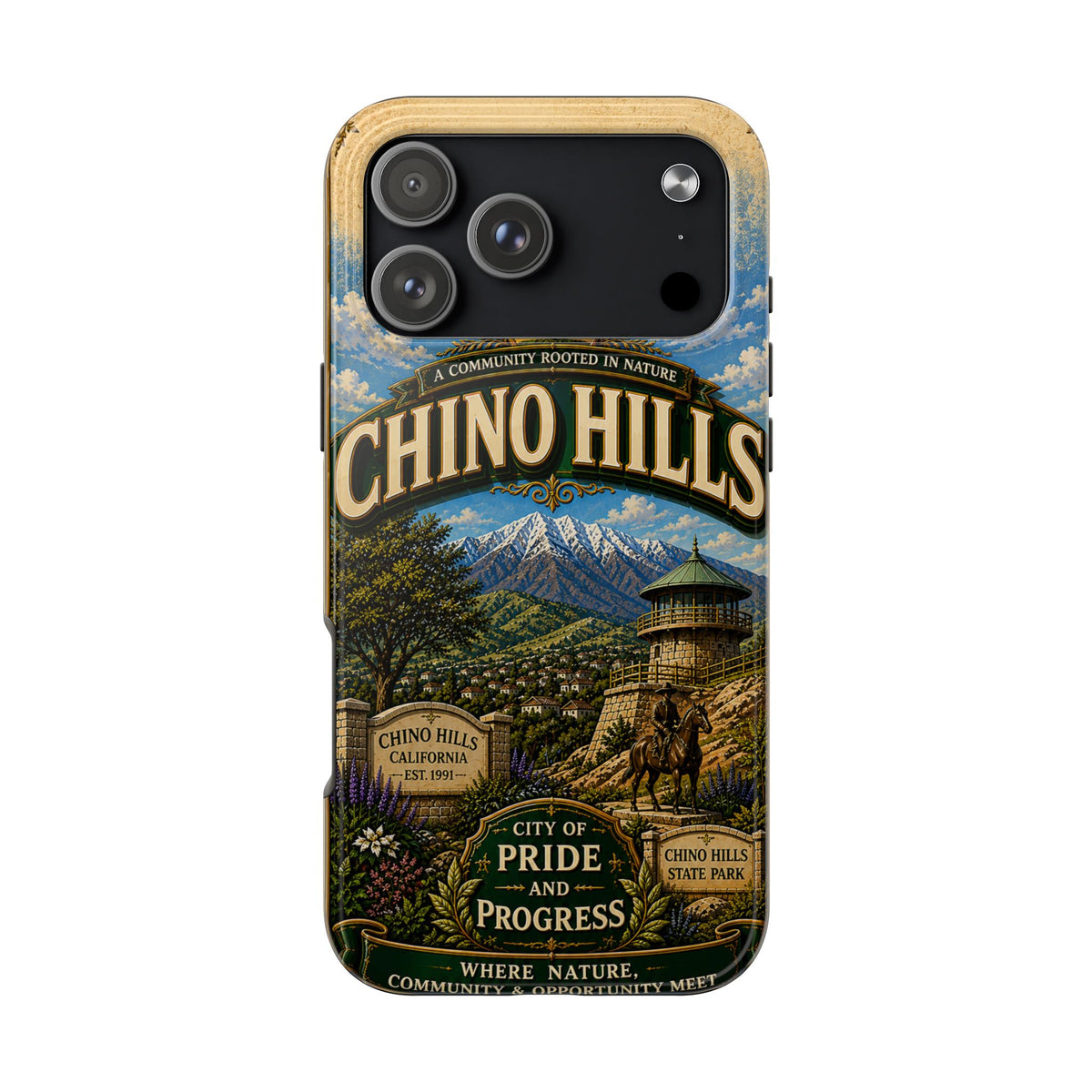 Chino Hills Vintage Travel Phone Case Mountain Vista Historic Landmark California City Pride Cover