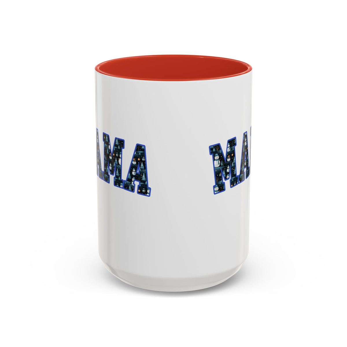 Christmas Snowman MAMA Letters Coffee Mug – 11oz & 15oz Accent Mug – Cute Holiday Gift for Moms