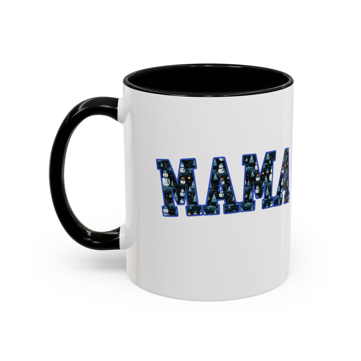Christmas Snowman MAMA Letters Coffee Mug – 11oz & 15oz Accent Mug – Cute Holiday Gift for Moms