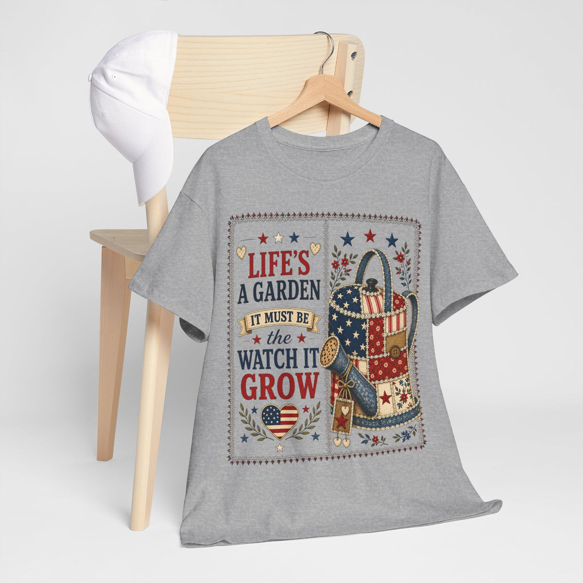 Garden Tote Tee - "Life's a Garden, Watch It Grow" Floral Watering Can T-Shirt