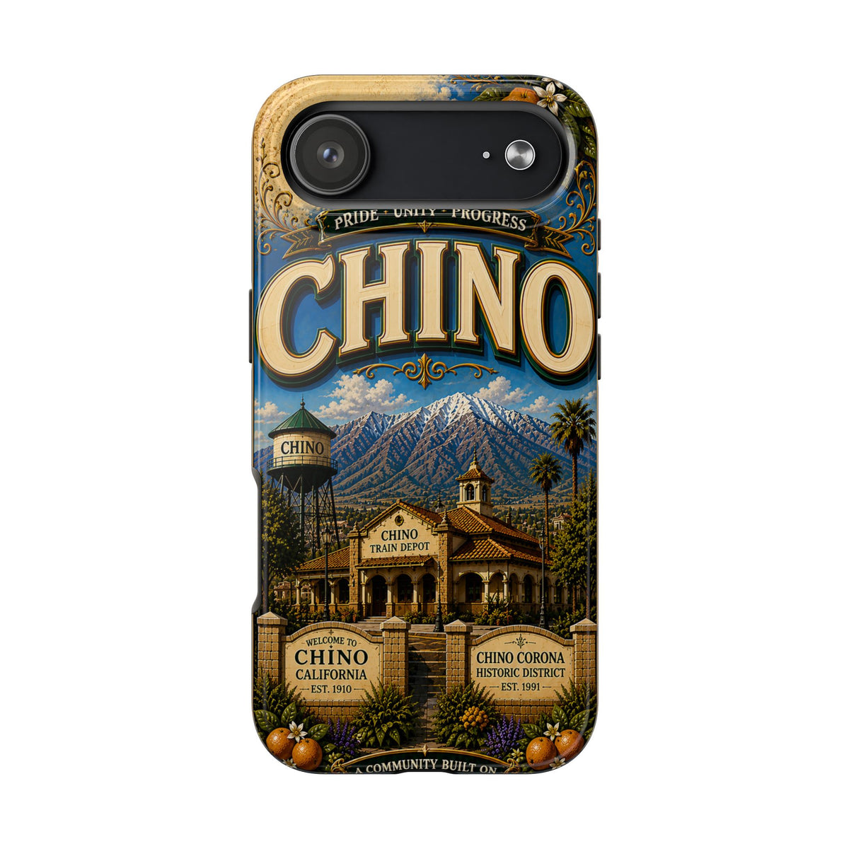 Chino Vintage Travel Phone Case — Retro California Cityscape Tough Case