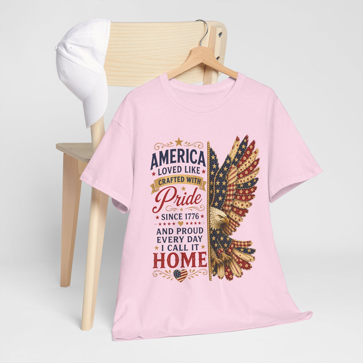 Patriotic Eagle Tee - "America Loved Like Crafted With Pride" 4th of July Shirt