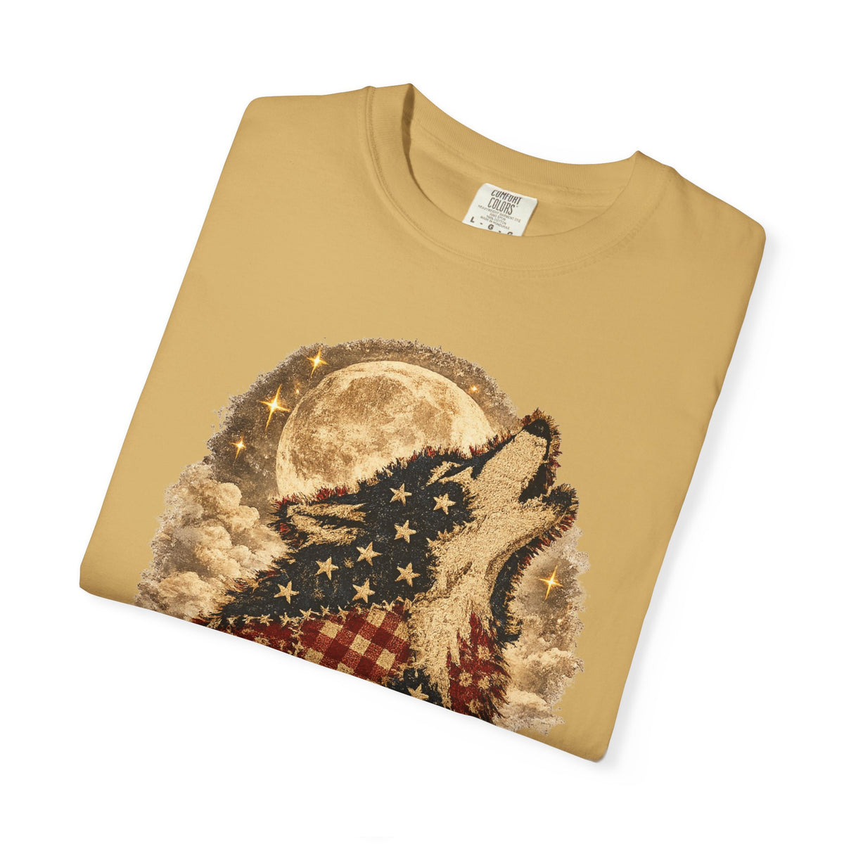 Born to Wild American Flag Wolf T-Shirt
