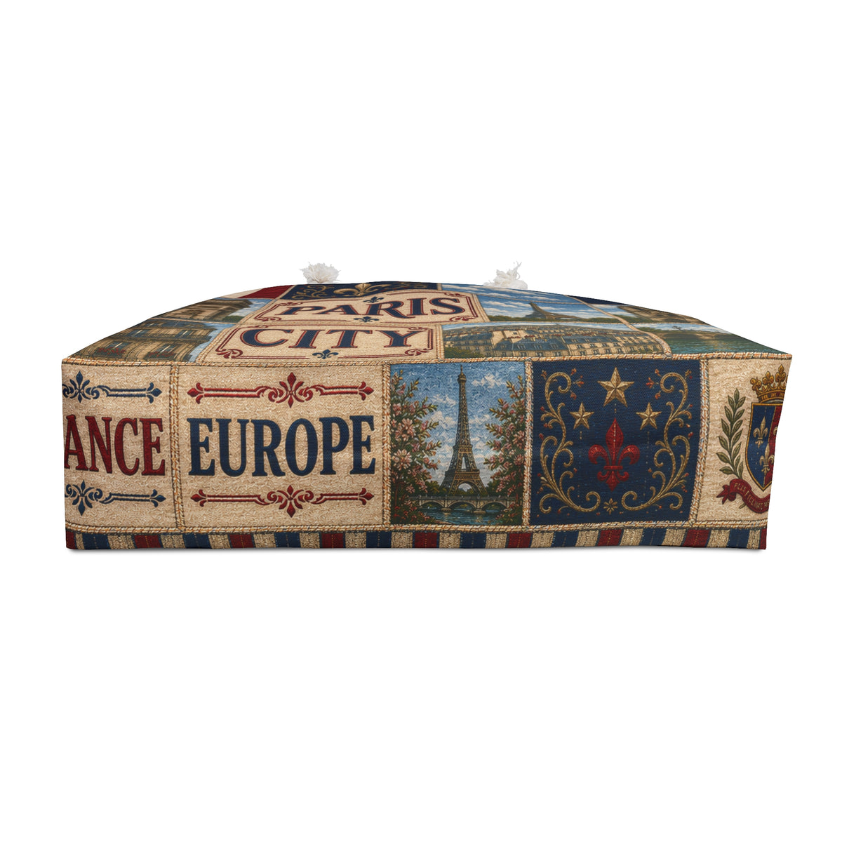 Paris France Weekender Bag City of Love Faux Patchwork Travel Tote Eiffel Tower European Vacation Gift