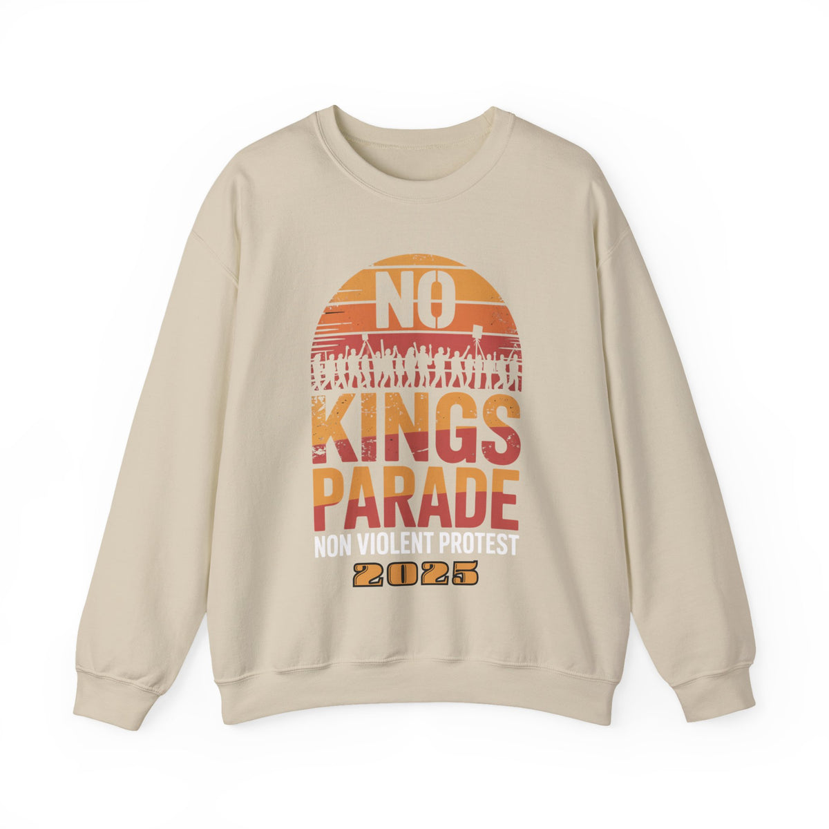 No Kings Parade” Retro Text Sweatshirt – Vintage-Inspired Peaceful Protest Message, Unisex Civil Rights Statement Apparel
