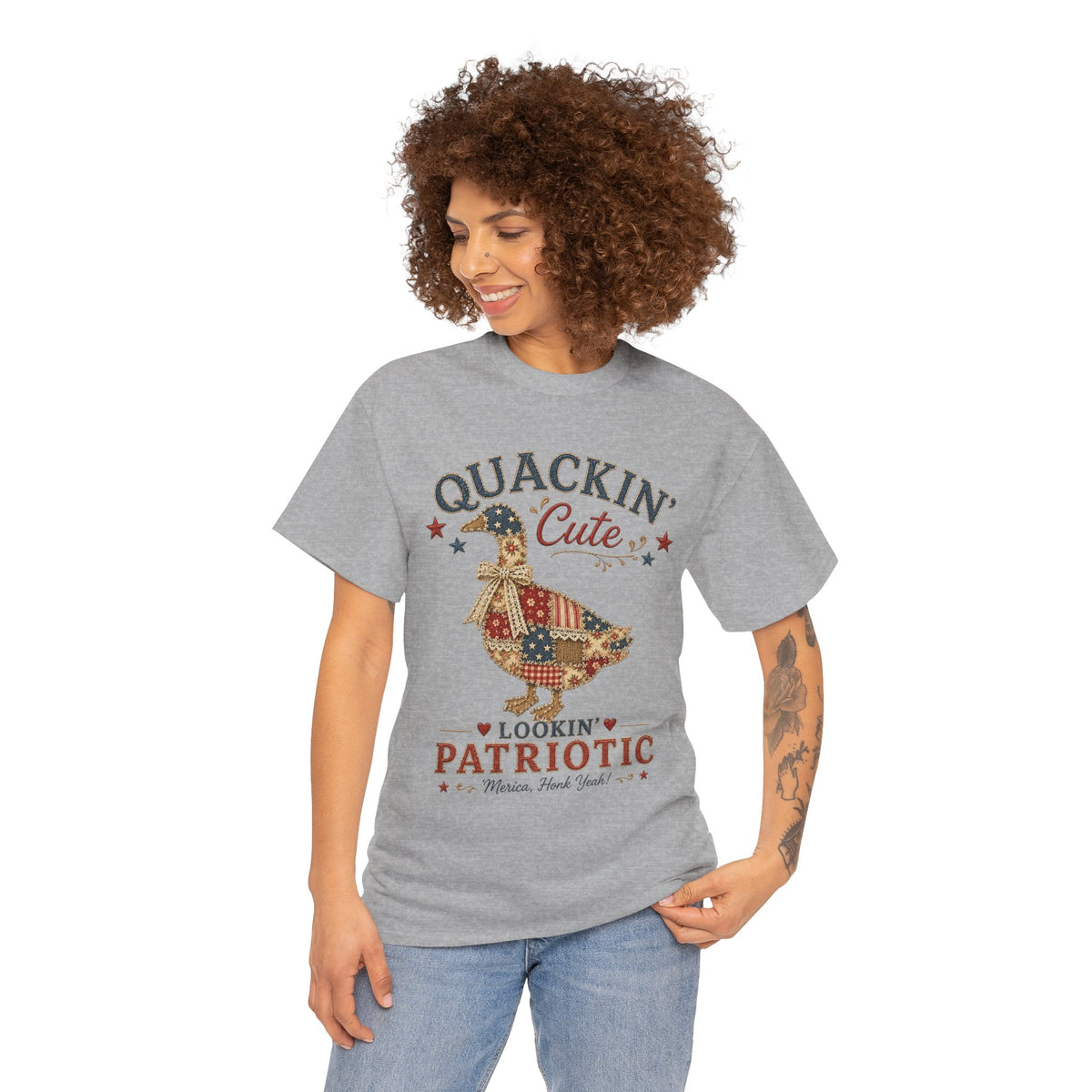 Patriotic Duck Tee - "Quackin' Cute, Lookin' Patriotic" 4th of July Shirt