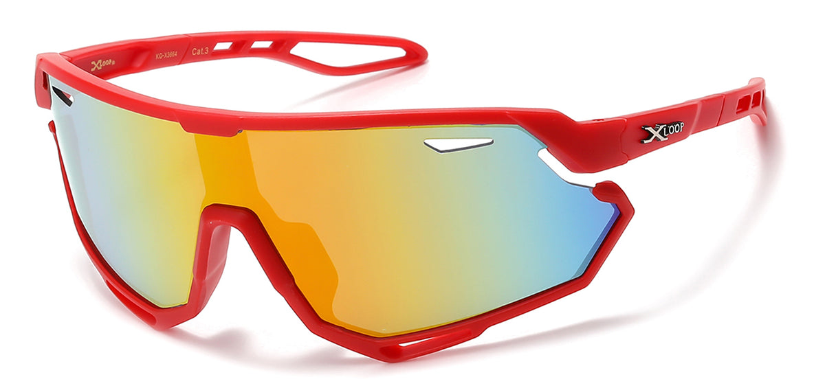 X-LOOP KG-X3664 Unisex Kids' Colorful Wraparound Sunglasses - Durable & Stylish