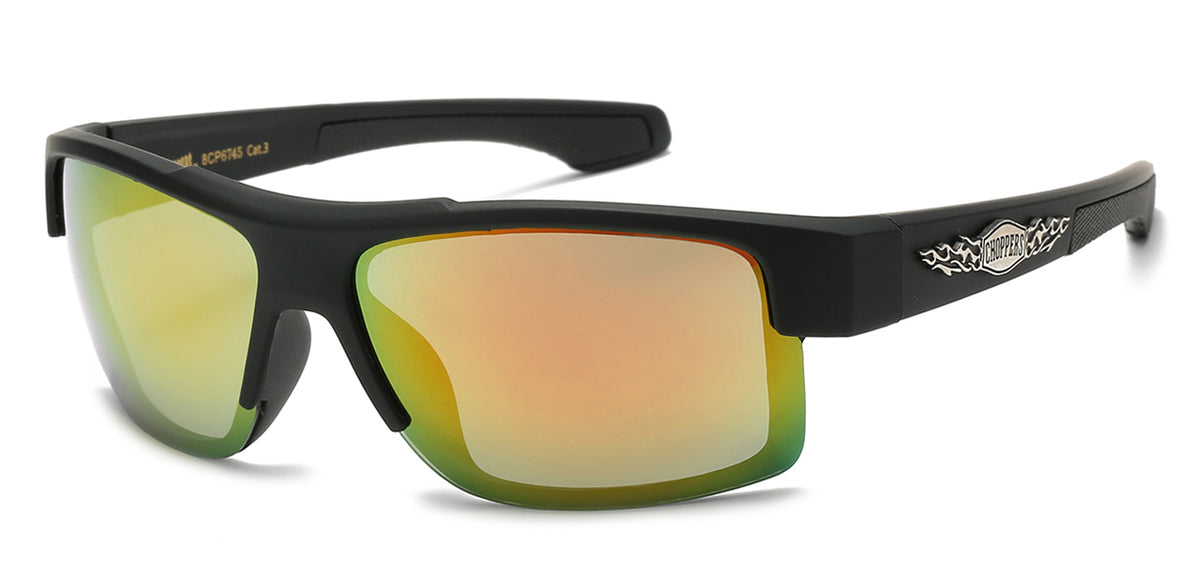 NEW EDGE EYEWEAR EXCLUSIVITY: CHOPPERS 8CP6745 WRAP/SQUARE RIDING SHADES