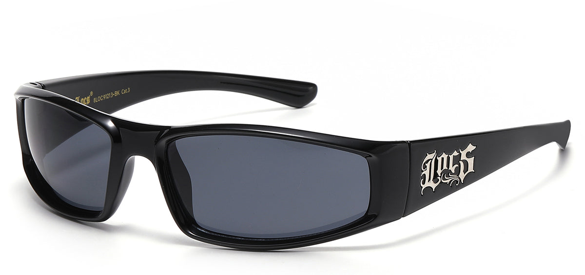Unisex Wrap-Around Dark Sunglasses - LOC 8LOC91213-BK Sleek Design"