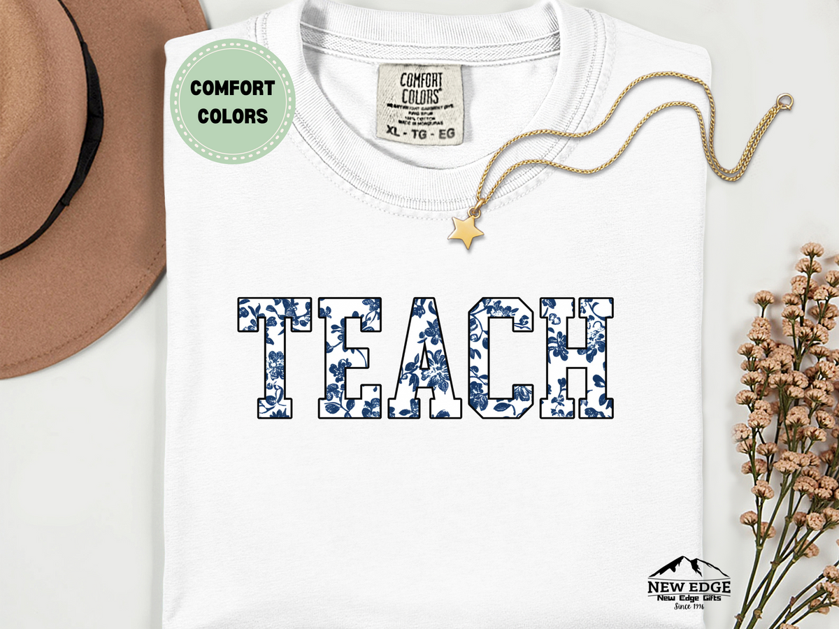 Comfort Colors Floral “Teach” T-Shirt | Cute Teacher Graphic Tee | Teacher Appreciation Gift Shirt