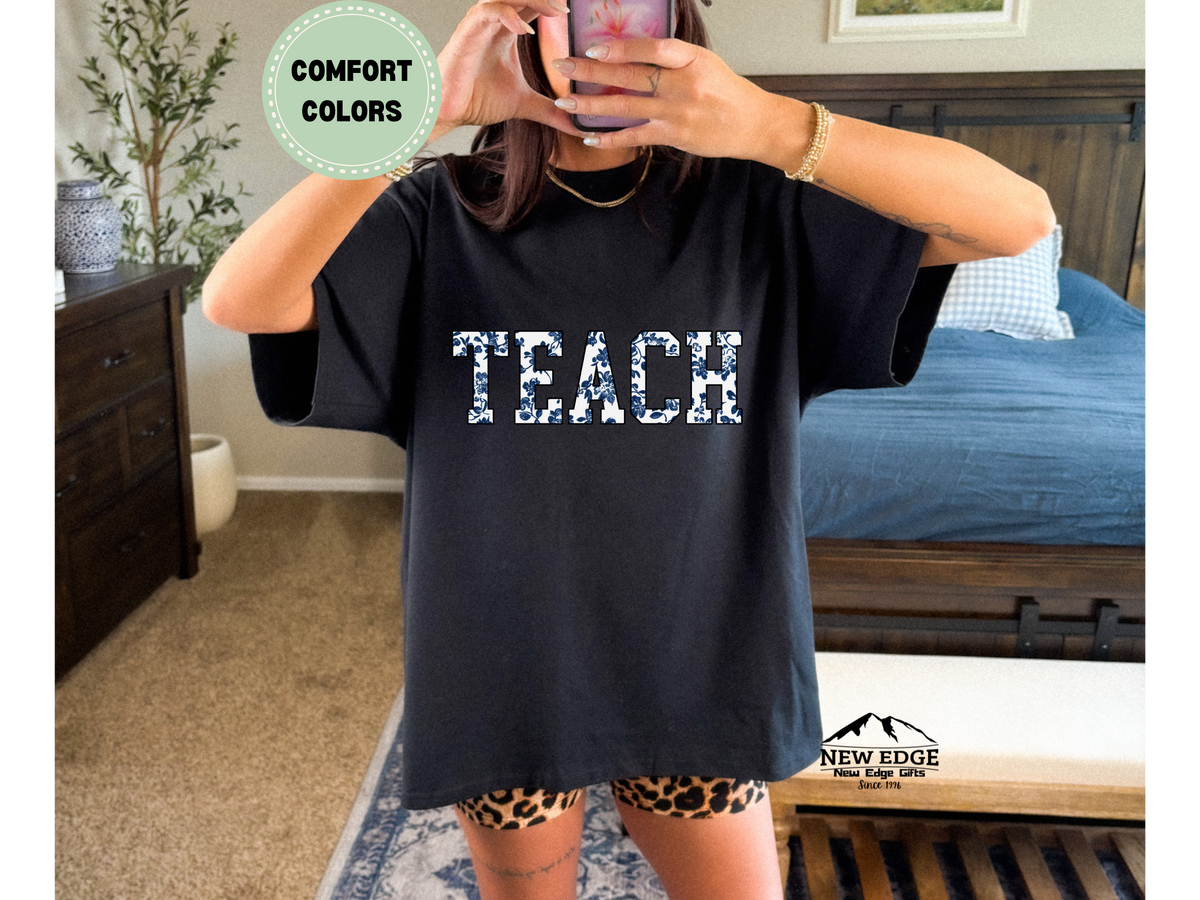 Comfort Colors Floral “Teach” T-Shirt | Cute Teacher Graphic Tee | Teacher Appreciation Gift Shirt